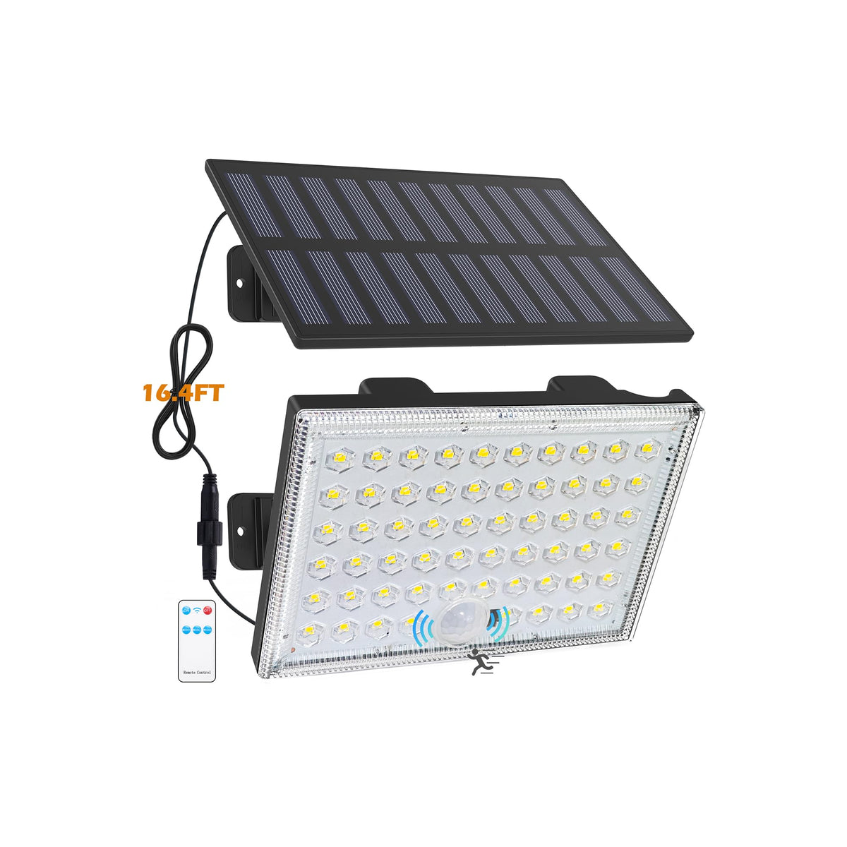 LumiZen solar light with outdoor panel and long cable enabling flexible installation.