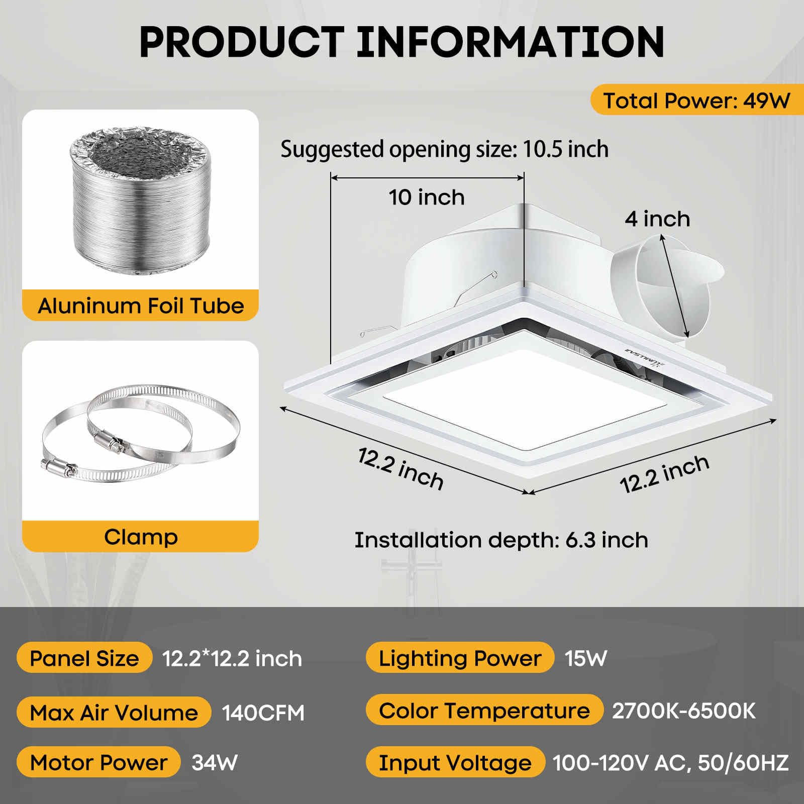 LUMLLSAJI easy-install ceiling fan saves time during bathroom upgrades.
