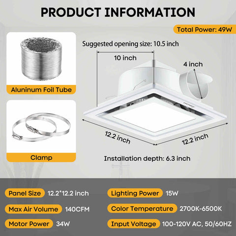 LUMLLSAJI easy-install ceiling fan saves time during bathroom upgrades.