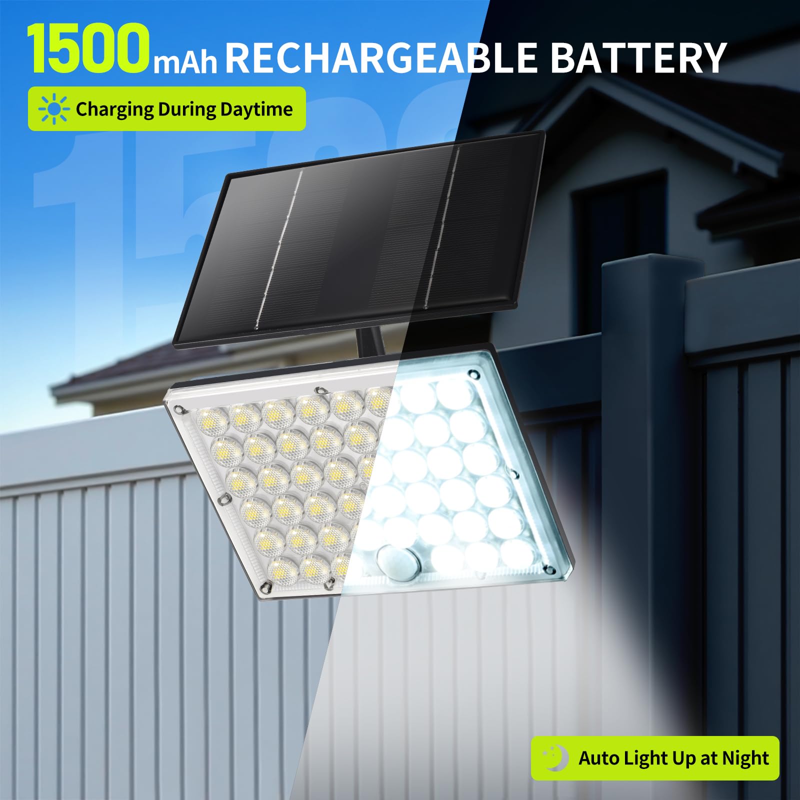 LUMLLSAJI outdoor solar flood light boosts yard visibility during evening activities