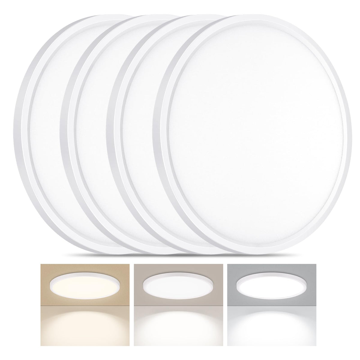 LUMLLSAJI ultra-thin 12-inch ceiling light with even glow for living spaces