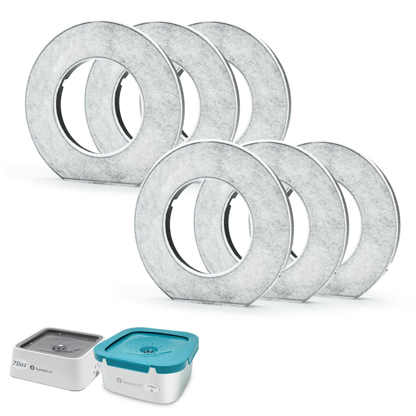 LumoLeaf replacement filters for 70oz bowl—enhanced water freshness.