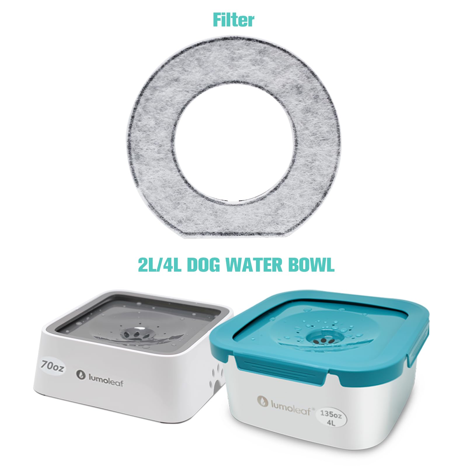 LumoLeaf six-pack replacement filters for 70oz bowl reduce odors.
