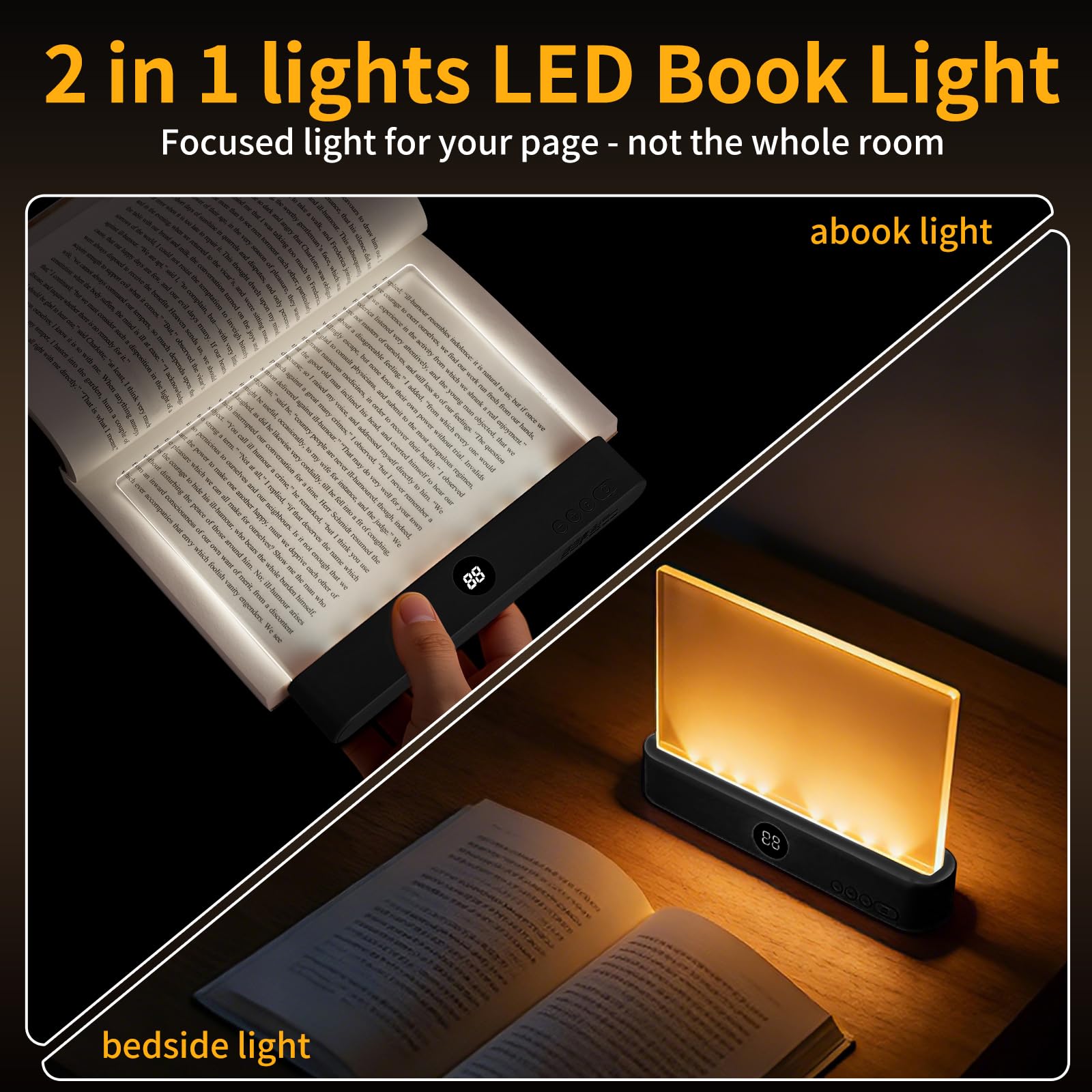 Lumoza Book Light rechargeable battery emphasis on long-lasting power for travel