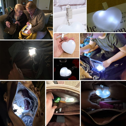 Lumoza Purse Light in use at night for easy finding items