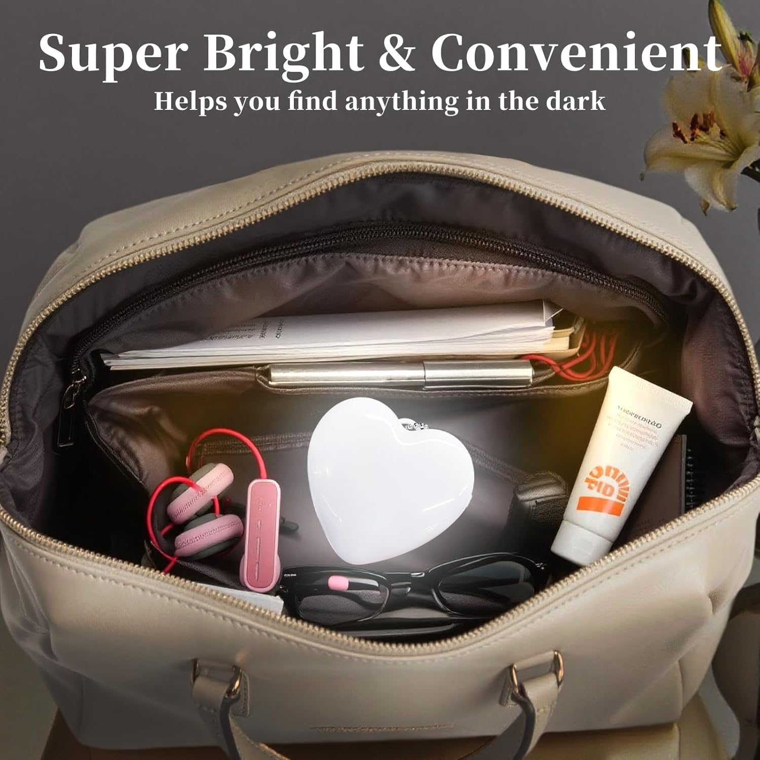 Lumoza Purse Light touch control lets you switch glow on demand