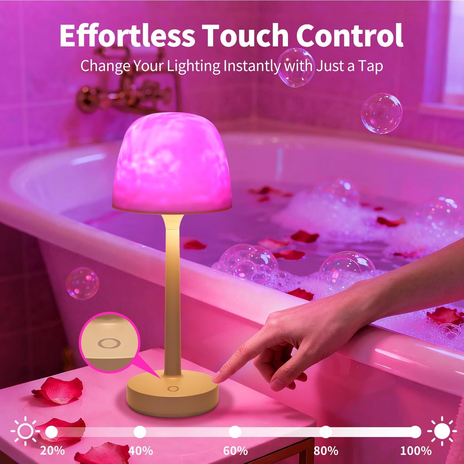 Lumoza two-moods design shifts from shower light to starry glow.