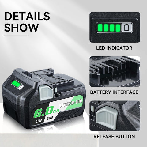 LUMSING BSL36A18 compatible slide-type battery, side view for smooth operation