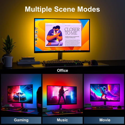 Lumtang backlights fit 24-32 inch screens for versatile desk setups.