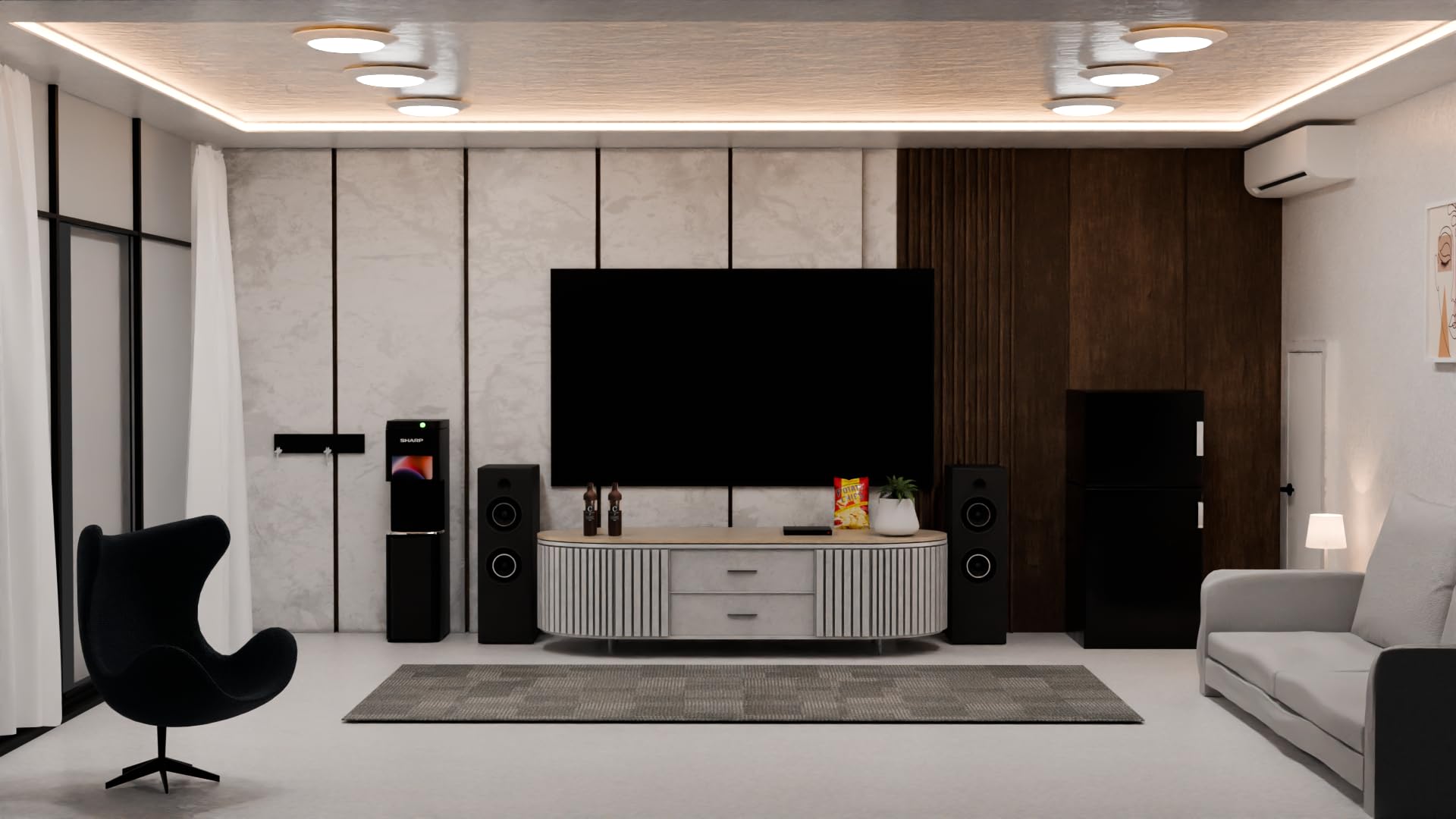 Lunabode LED 1100 lumens disk light provides bright warmth at 2700K for living areas.