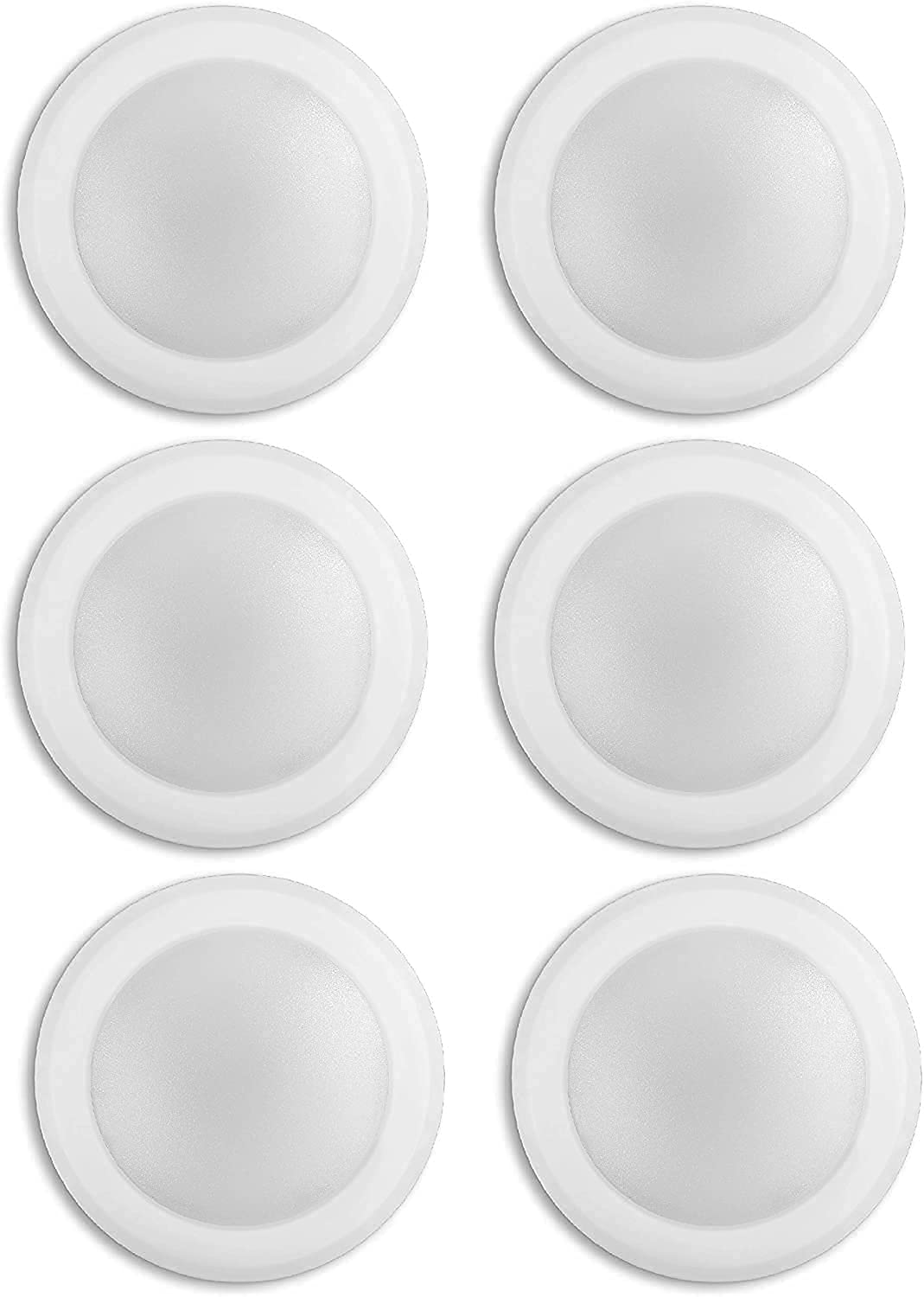 Lunabode LED 7.5-inch flush mount disk light, six-pack, delivering warm brightness for kitchens.