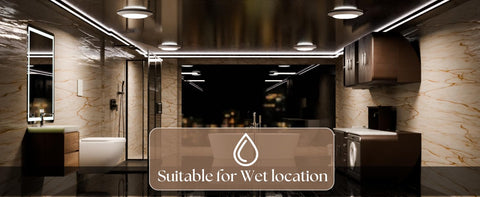 Lunabode LED six-pack disk lights provide uniform coverage across spaces.