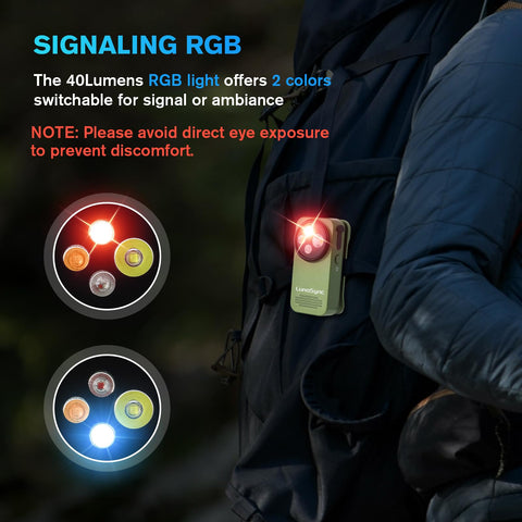 LunaSync flashlight in rain with IPX6 waterproof rating.