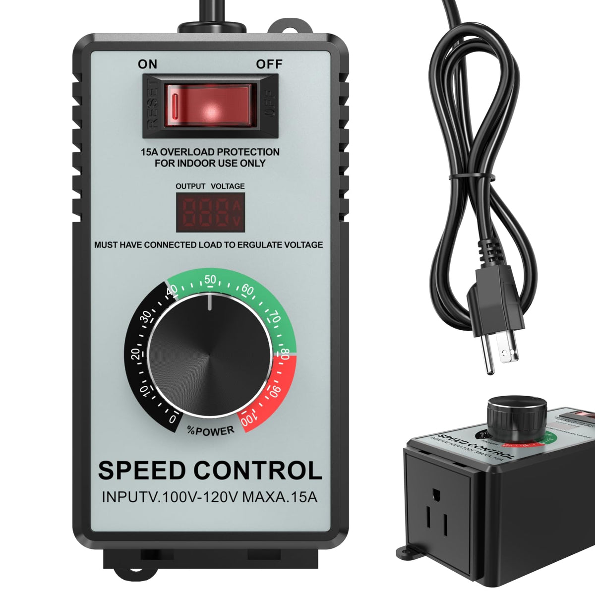 Luney high-capacity controller front view for portable speed control.