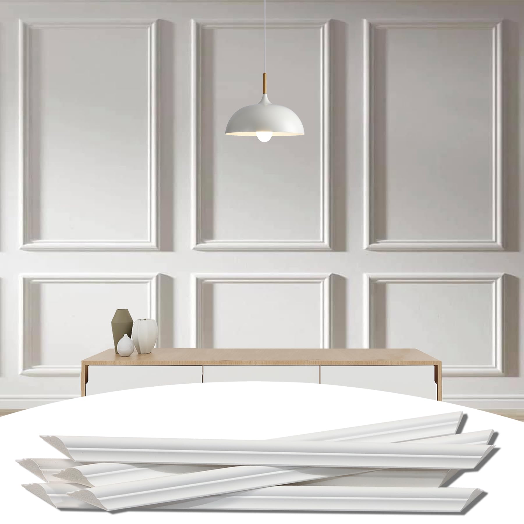 Lunghaa 6-frame wall molding kit: clean lines enhance walls and simplify installation.