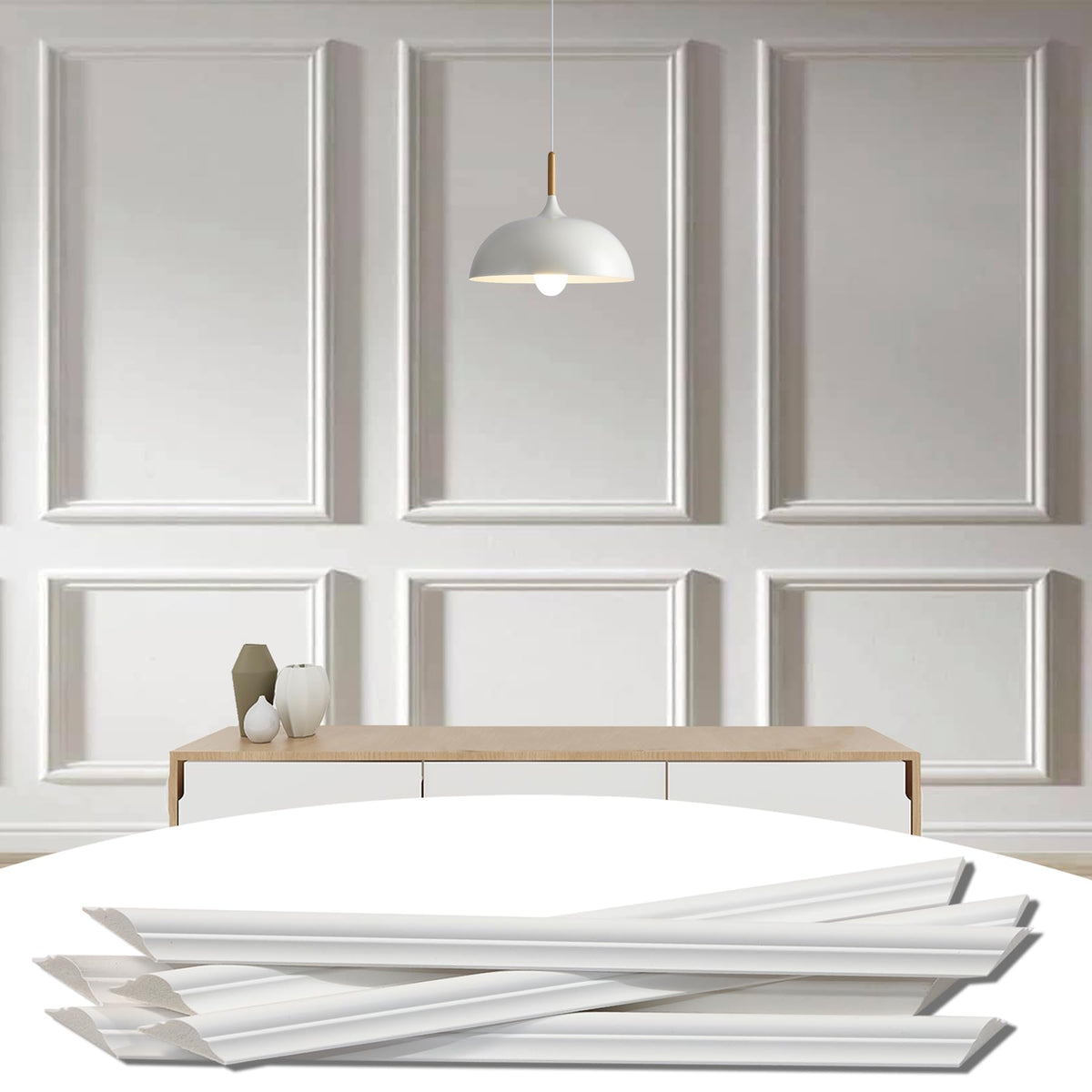 Lunghaa 6-frame wall molding kit: clean lines enhance walls and simplify installation.