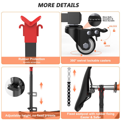 Lunis vertical bike stand 360-casters enable easy, secure relocation
