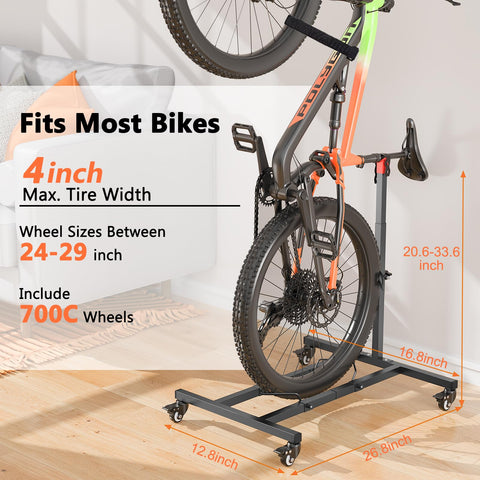 Lunis vertical bike stand adjustable-height rod ensures a perfect fit