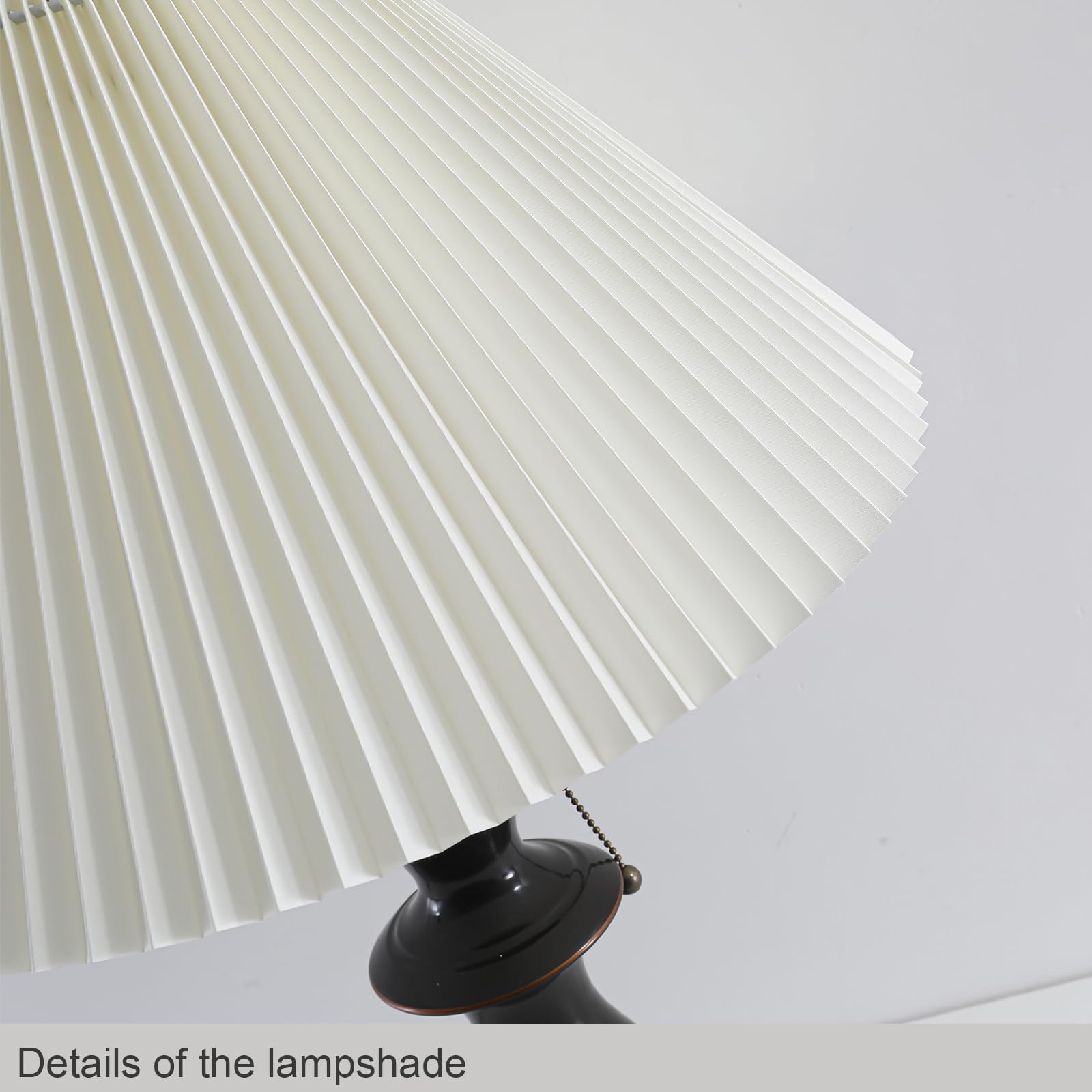 Luofulong pleated lamp shade bottom view showing stable fit