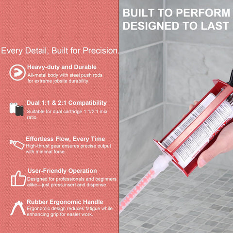 LUORIN epoxy gun dual-component 200ml rod and push plate ensure durable performance.