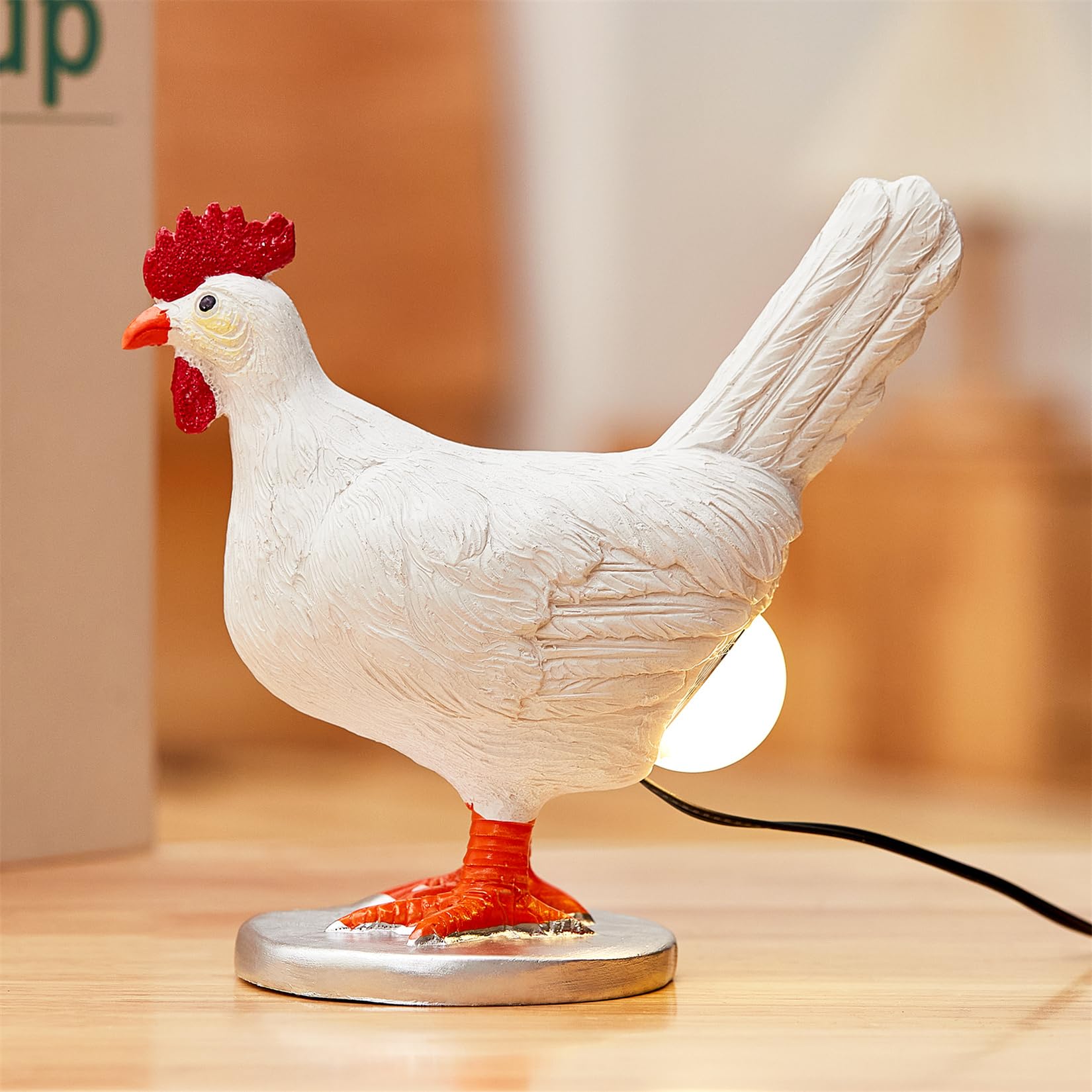 LUOYF egg lamp close-up shows resin texture and durable construction.