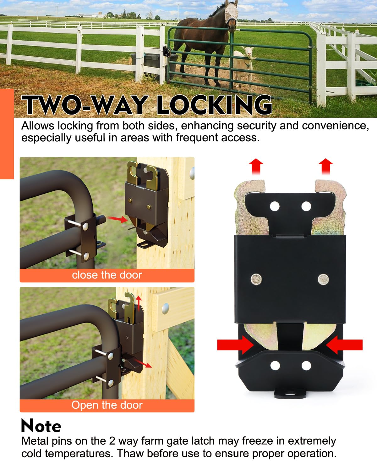 Lupar two-way operation shown for easy one-handed gate control.
