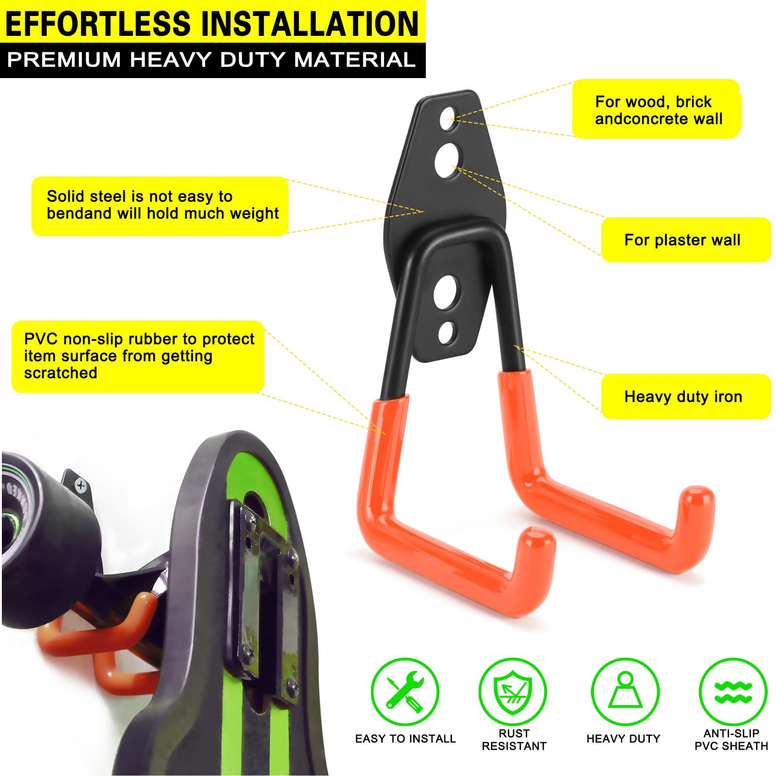 LUPYJI garage hooks extension cord organizer for tidy cords