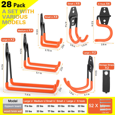 LUPYJI heavy duty hooks organize ladders and bikes neatly