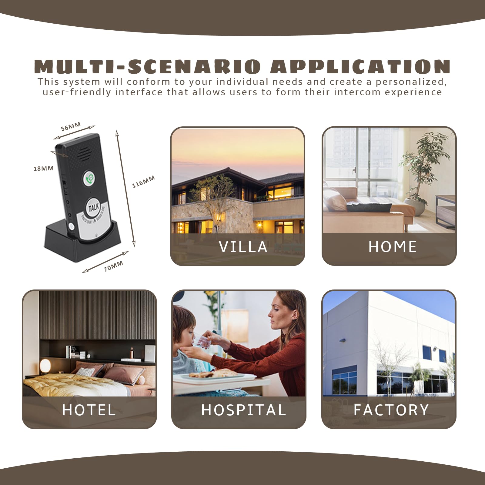 Luqeeg intercom features a large capacity battery for long-lasting use.