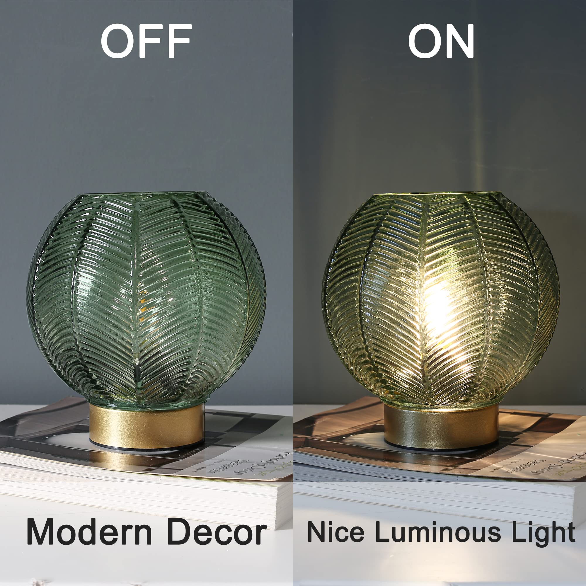LUSHARBOR battery powered lamp green outdoor use near patio or doorway