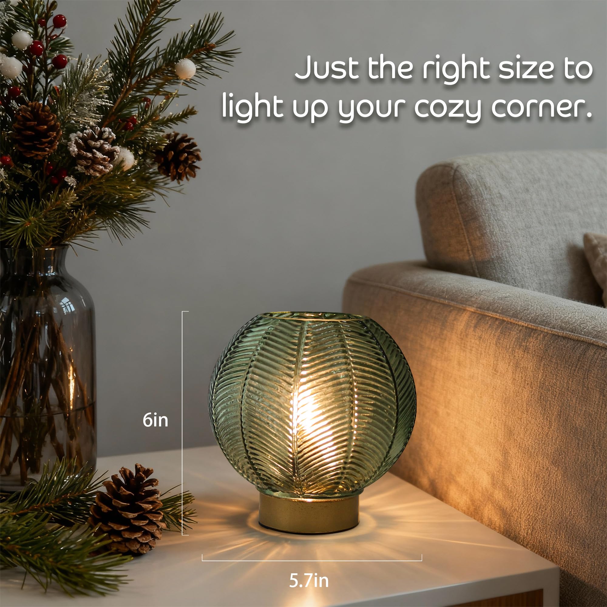 LUSHARBOR battery powered lamp green timer control auto on off feature