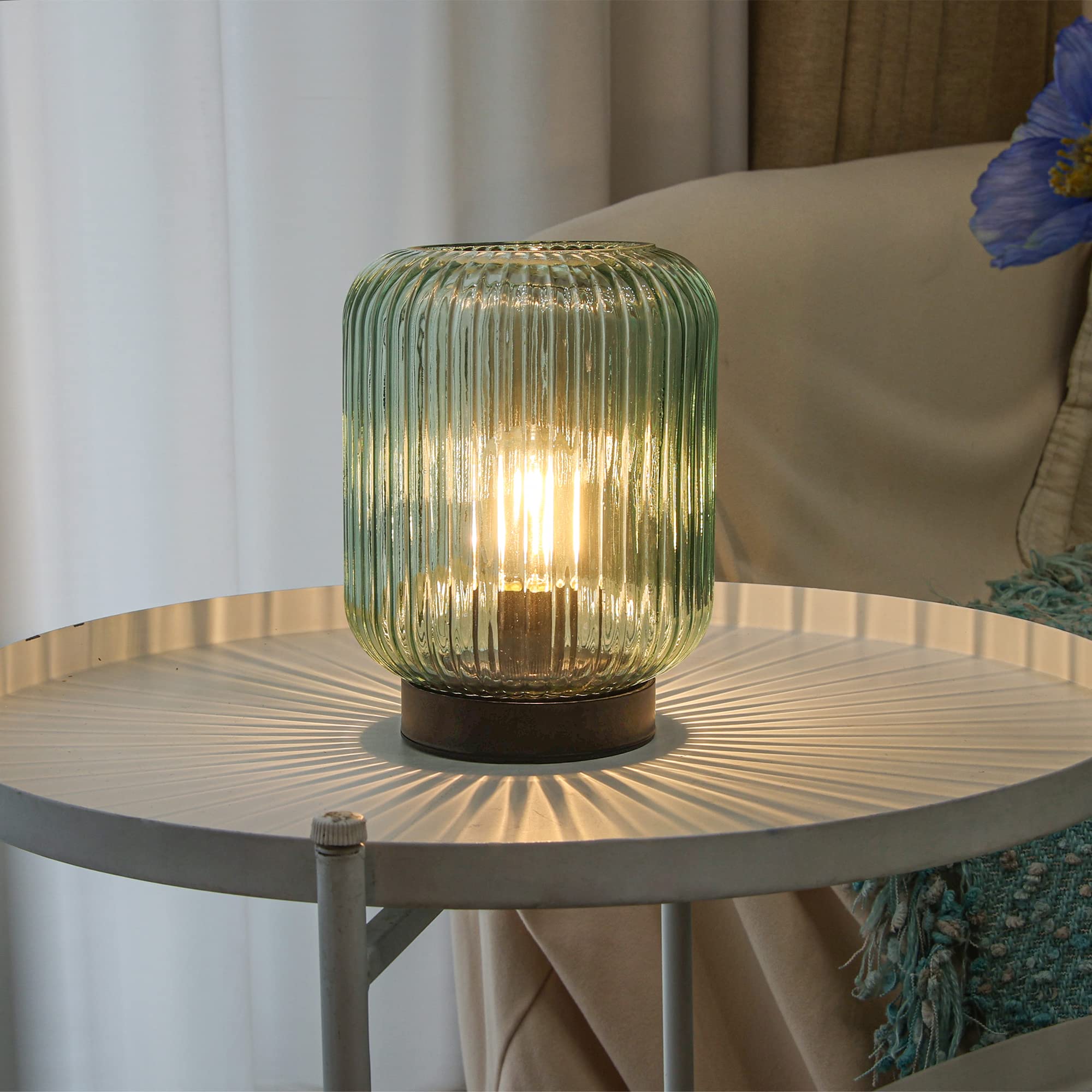 LUSHARBOR cordless bedside lamp on a nightstand with wire-free convenience