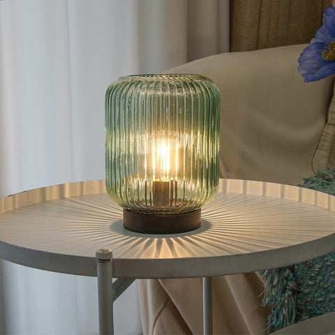 LUSHARBOR cordless bedside lamp on a nightstand with wire-free convenience