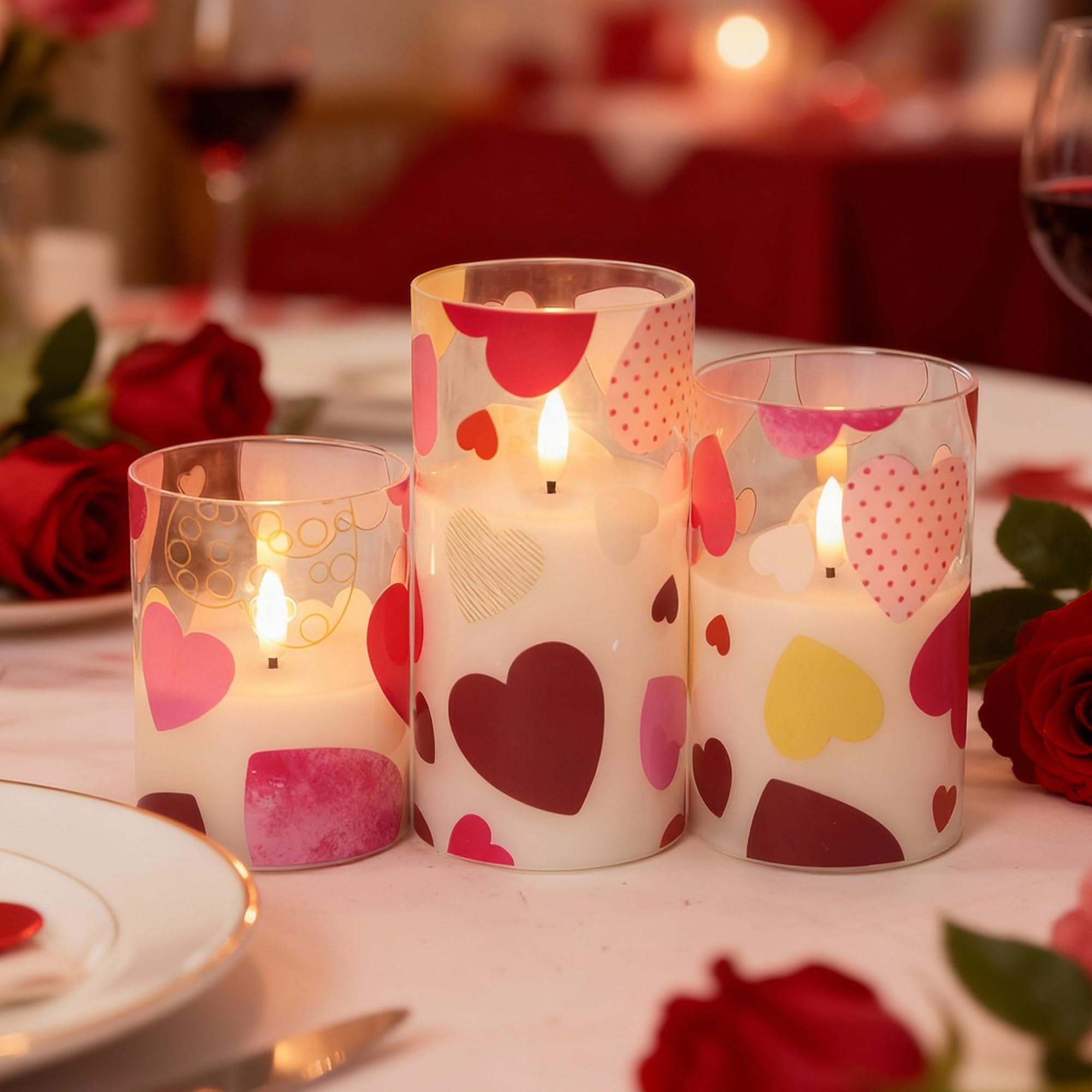 LUSHARBOR flameless heart candle design enhances romantic ambiance safely.