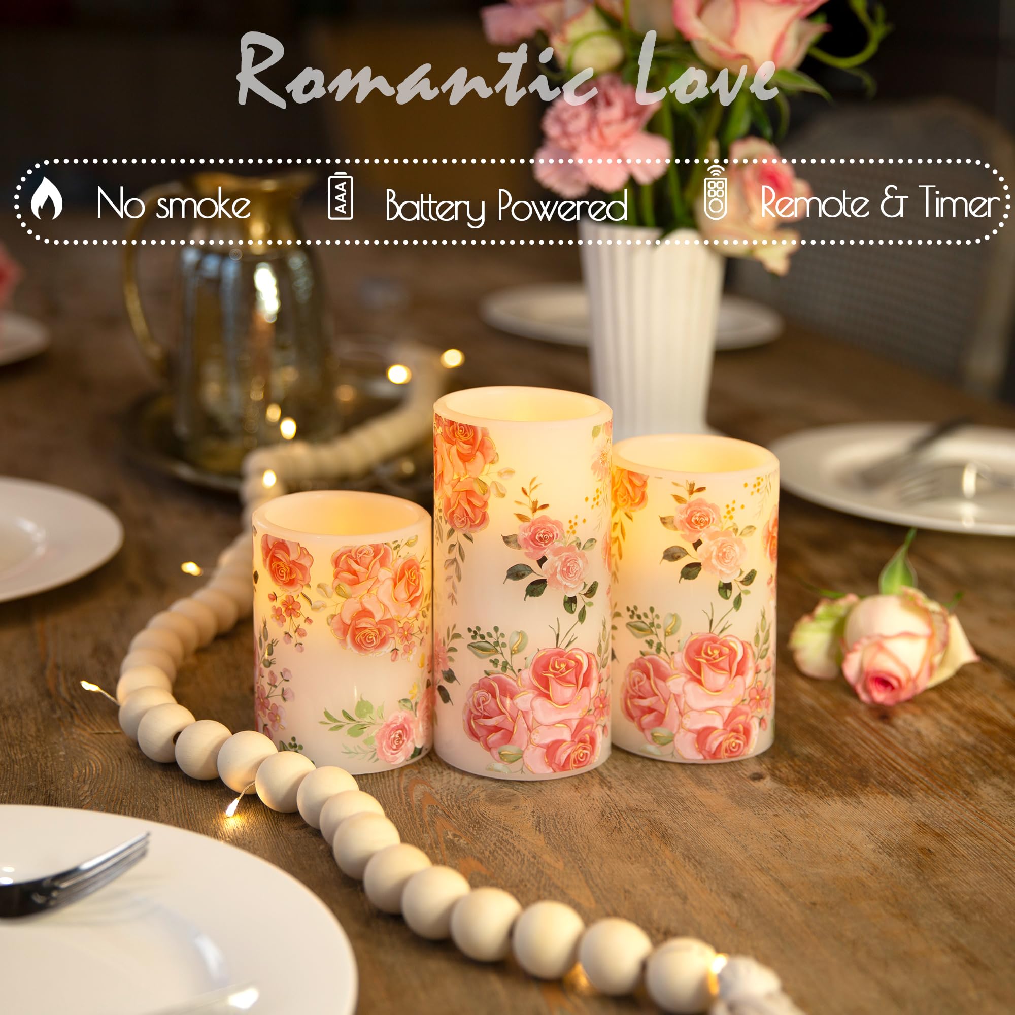 LUSHARBOR flameless candle with remote for easy operation.