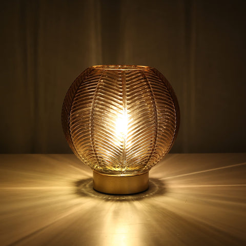 LUSHARBOR modern glass lamp complements decor with soft, warm glow.