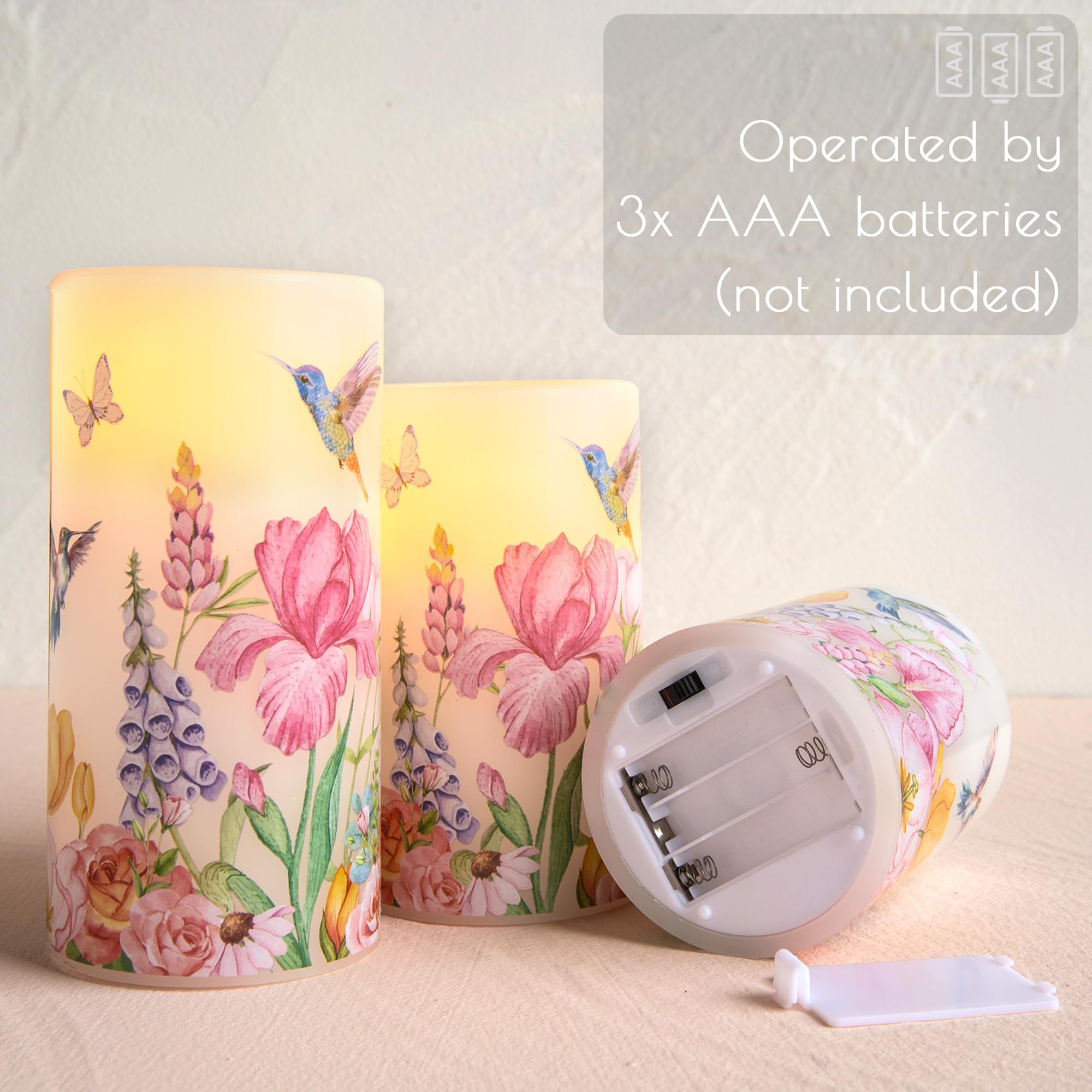 LUSHARBOR real wax-look flameless candle with a flickering glow