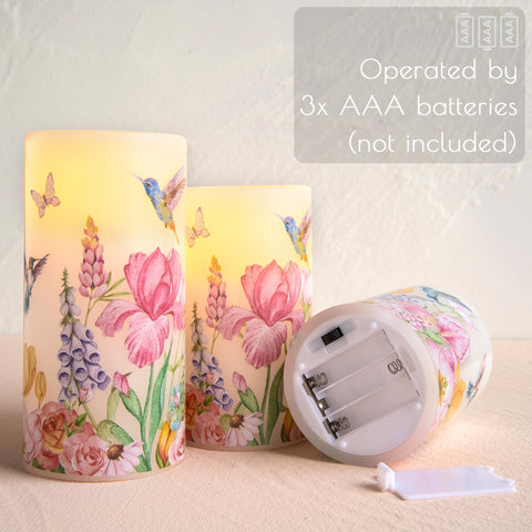 LUSHARBOR real wax-look flameless candle with a flickering glow