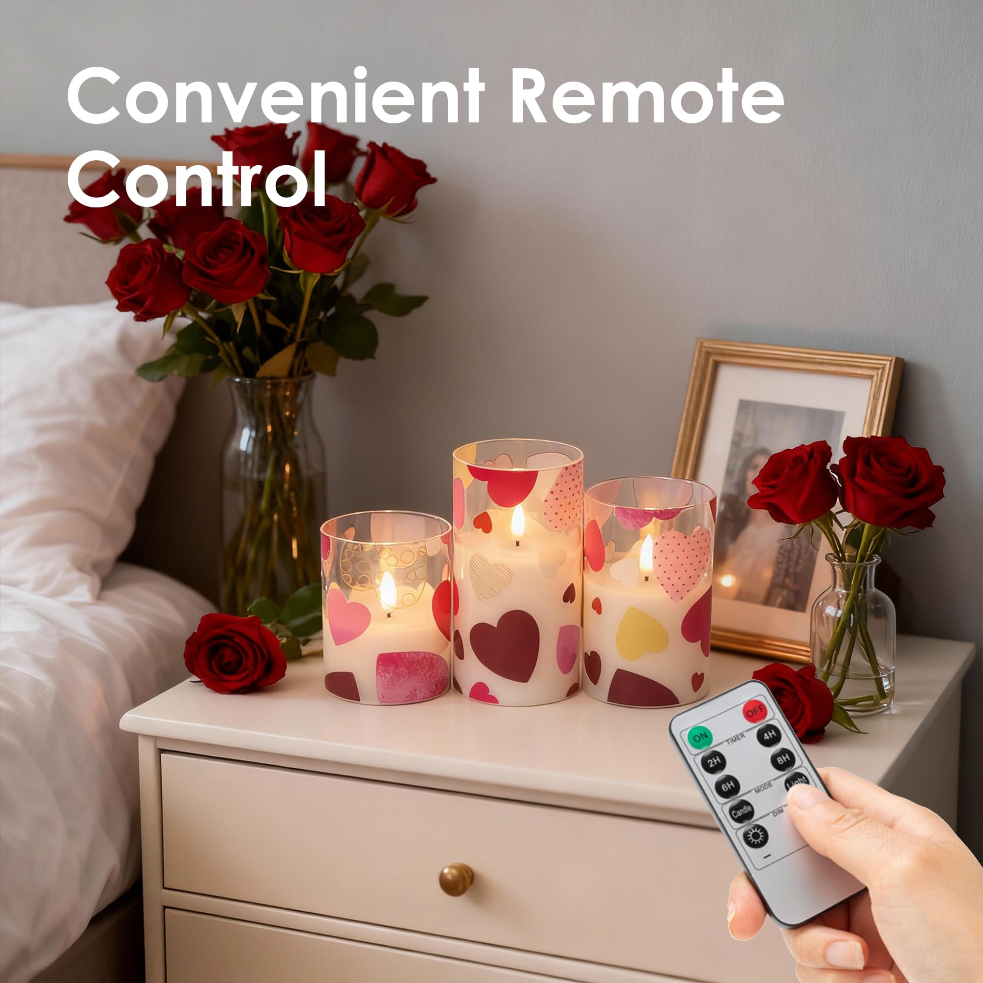 LUSHARBOR remote-control candles with timer simplify daily ambience.
