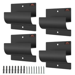 Lusheer ladder hangers on a garage wall for tidy ladder storage.