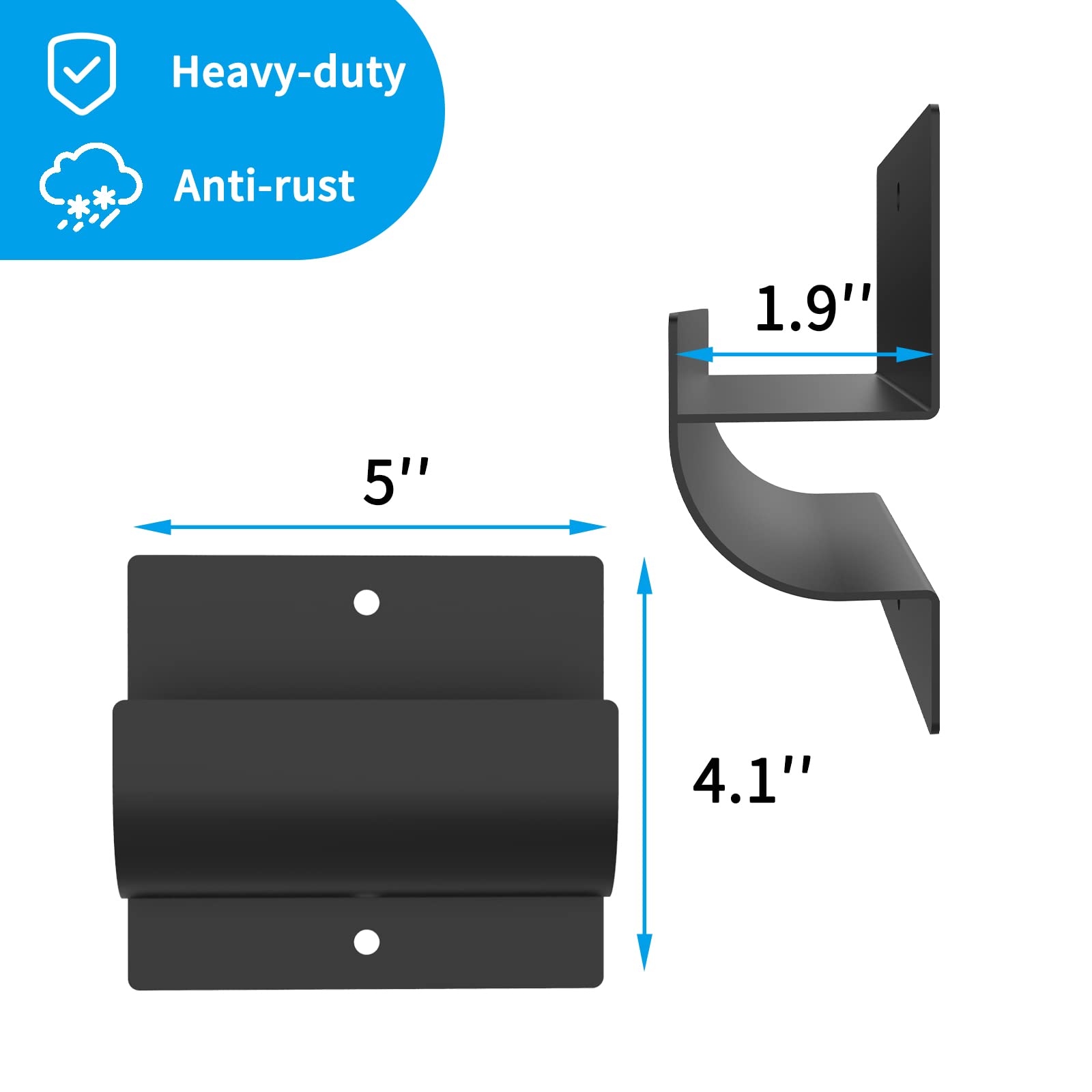 Lusheer wall-mount ladder hanger secured to a wall with hardware.