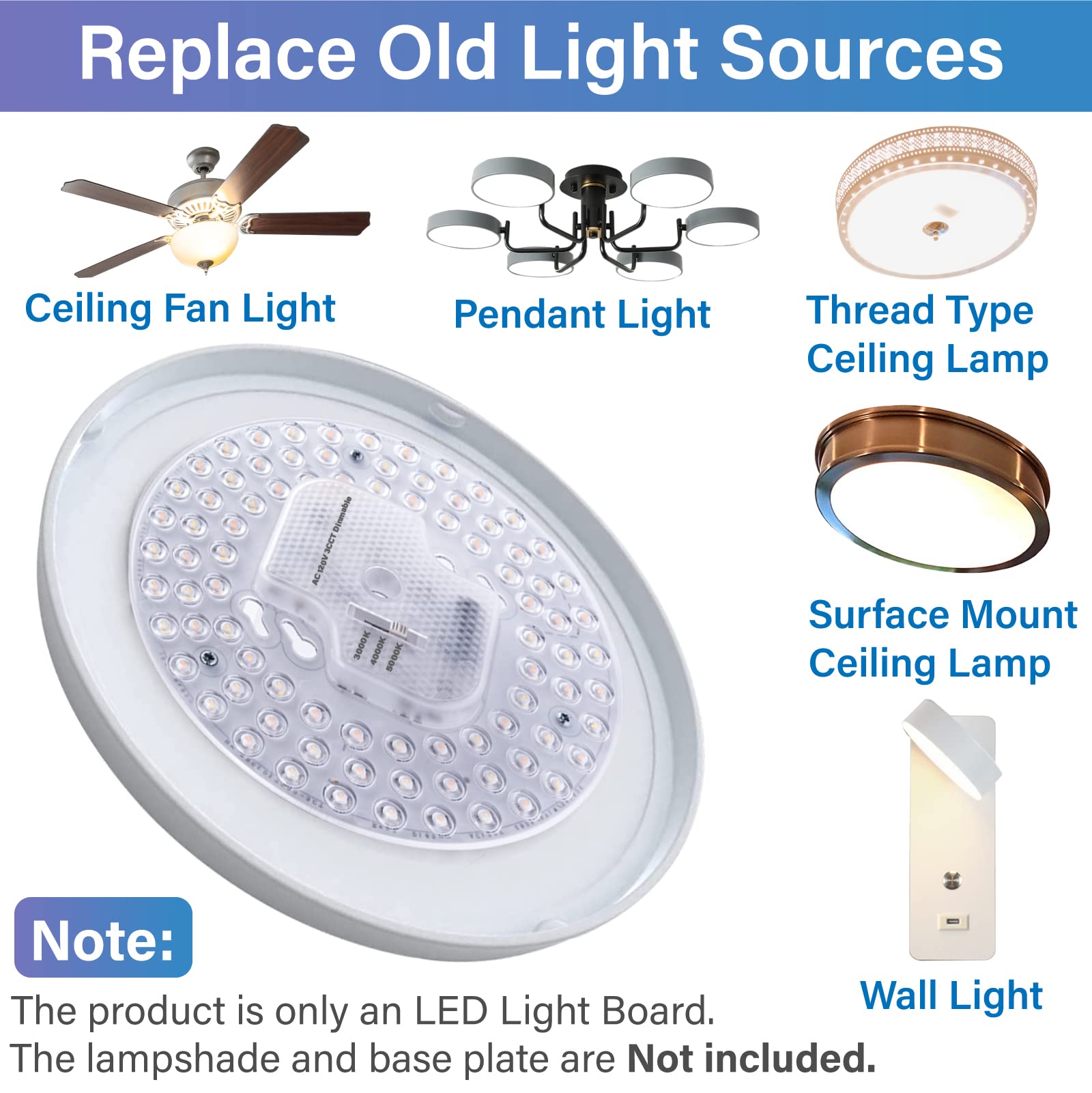 Lustaled 3CTT switch offers 3000K, 4000K, 5000K options for flexible mood lighting.