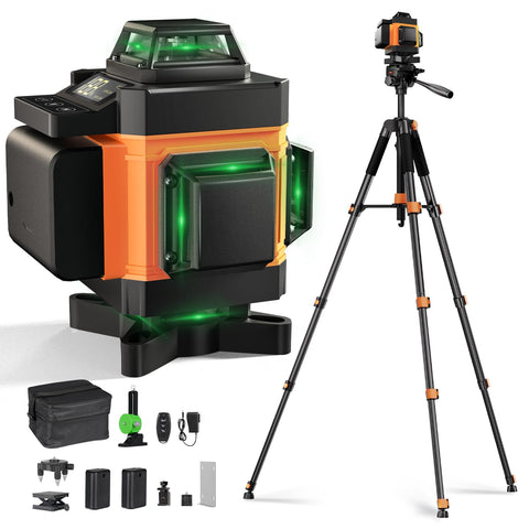 Lusweimi 16-line laser level for precise tiling layout across a room.