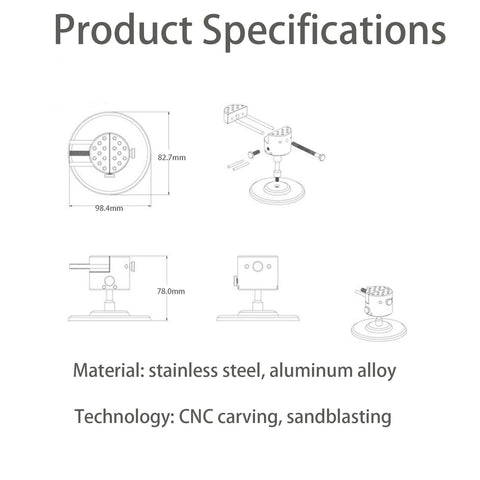 LuTangous aluminum base with anodized finish resists scratches during setups.