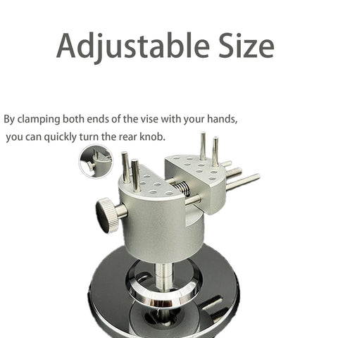 LuTangous pin vise with 18 fixed sockets for secure part clamping.