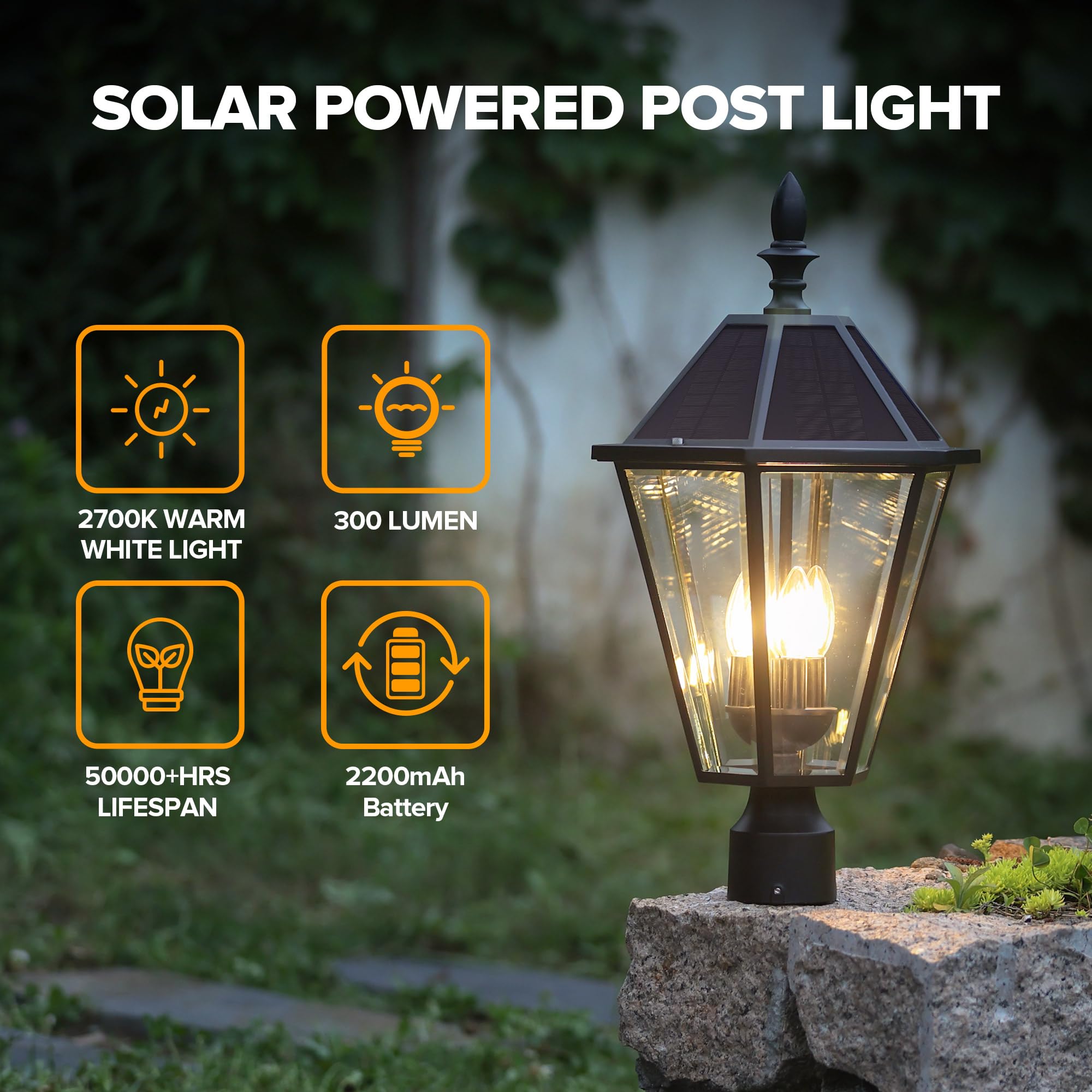 Garden path illumination provided by LUTEC post light for safe navigation