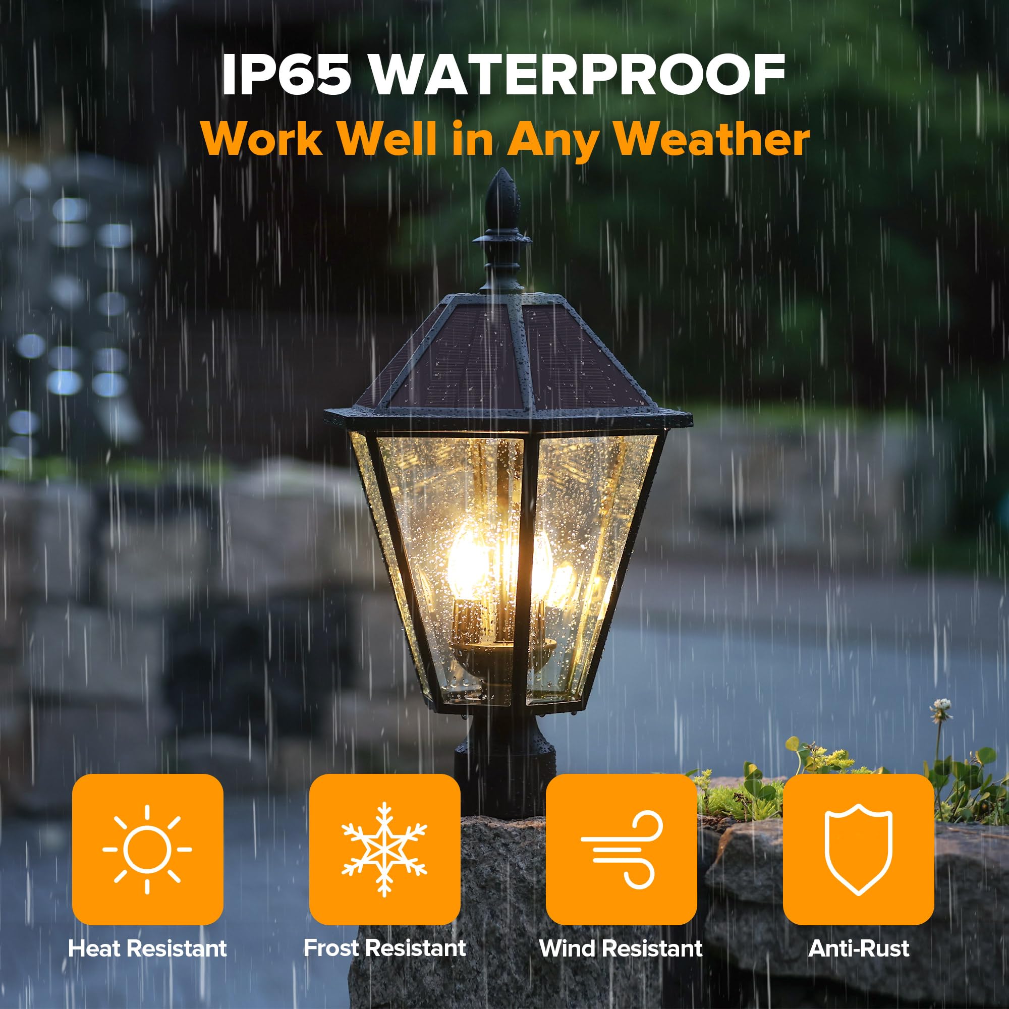 Patio and yard lighting with warm LUTEC glow after sunset