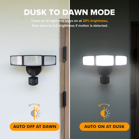 LUTEC three adjustable heads direct light to doorways and pathways