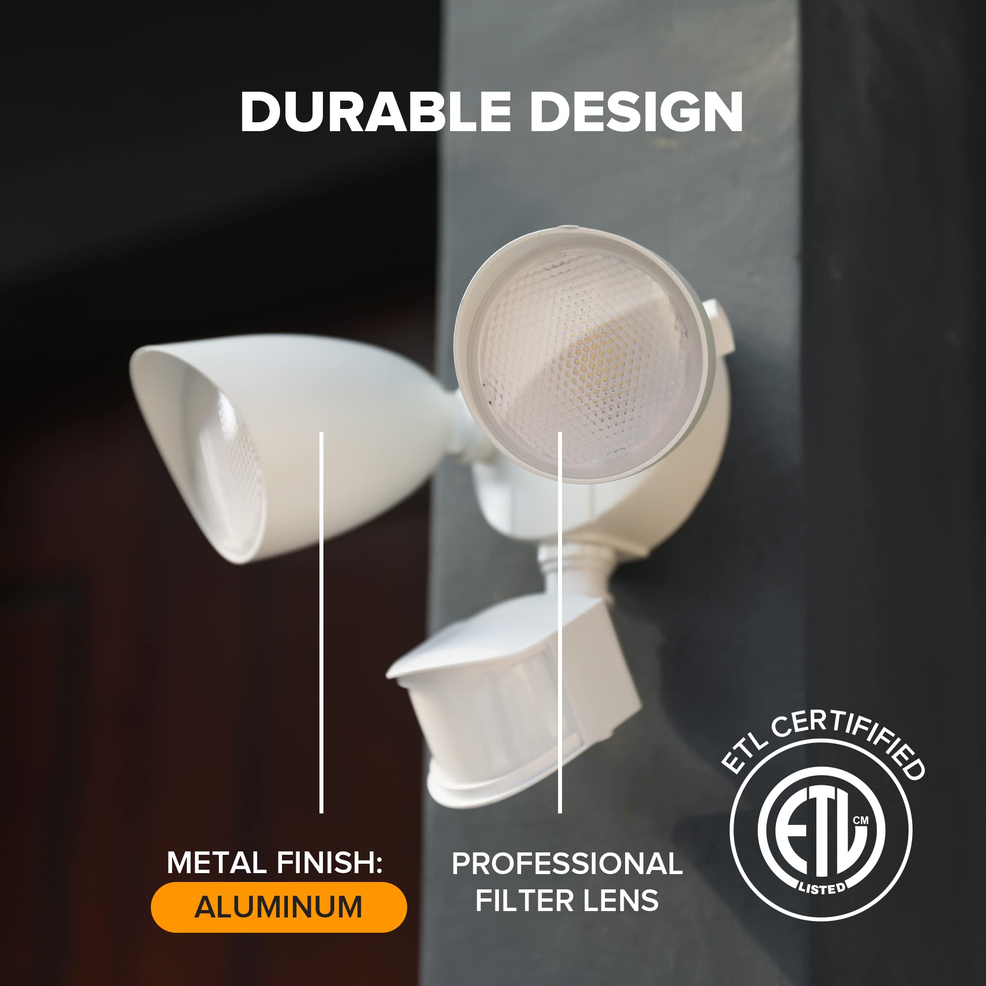 LUTEC wide 180 degree sensing range for reliable motion detection