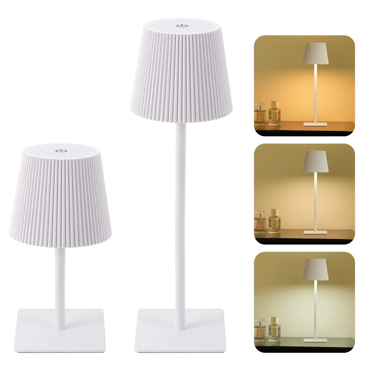 LUTEC cordless table lamp front view for versatile dining and desk lighting.